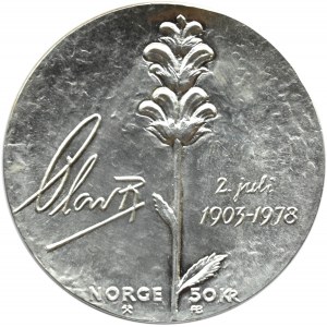 Norwegia, Olaf V, 50 koron 1978, Kongsberg