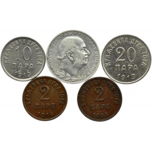 Czarnogóra (Montenegro), Mikołaj I, lot monet 1906-1914