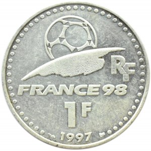 Francja, Republika, 1 frank 1997, MŚ w Piłce Nożnej 1998