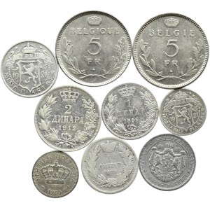 Belgia, Serbia, Cypr, Bułgaria, Kreta, lot monet 1879-1937