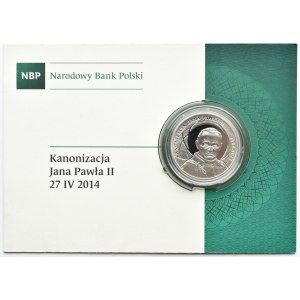 Polska, III RP, 10 złotych 2014, Kanonizacja JP II, Warszawa, UNC