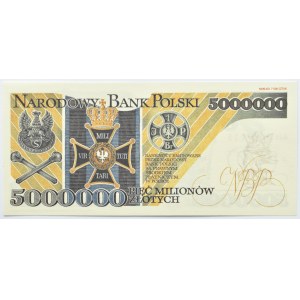 Polska, III RP, 5 milionów złotych 1995, seria AH, Replika, UNC - z autografem A.R. Heidricha