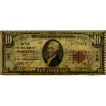 USA, National Curreny, The First National Bank of Marietta Ohio, 10 dolarów 1929, seria D, RZADKIE