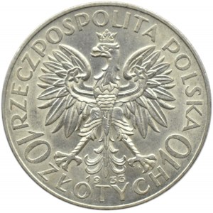 Polska, II RP, Głowa kobiety, 10 złotych 1933, Warszawa
