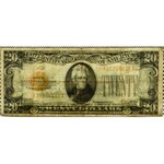 USA, 20 dolarów 1928, seria A, GOLD CERTYFIKAT - żółta pieczęć, RZADKI