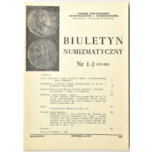Biuletyn Numizmatyczny PTN, rocznik 1985 bez numeru łączonego 5/6