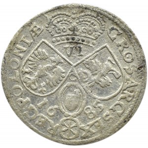 Jan III Sobieski, szóstak 1685 TLB, Kraków, król w koronie