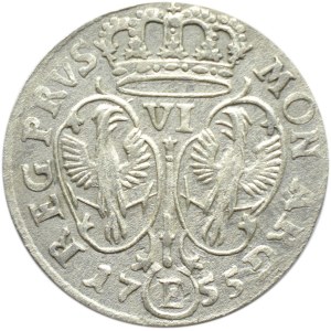 Niemcy, Prusy, Fryderyk II Wielki, szóstak 1755 E, Królewiec
