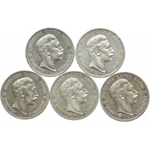 Niemcy, Prusy, Wilhelm II, lot 5 marek 1903-1907 A, Berlin