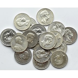 Niemcy, Prusy, Wilhelm II, lot monet 3 marki 1908-1913 A, Berlin