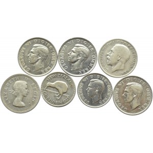 Wielka Brytania, Australia, Nowa Zelandia, RPA, lot 7 srebrnych monet