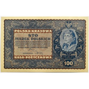 Polska, II RP, 100 marek 1919, IG seria A - UNC