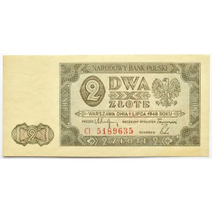 Polska, RP, 2 złote 1948, seria CI, UNC