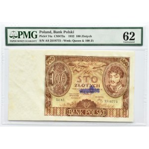 Polska, II RP, 100 złotych 1932, seria AS, Warszawa, PMG 62