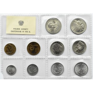 Polska, PRL, polskie monety, 10 groszy-20 złotych 1975, Warszawa, UNC