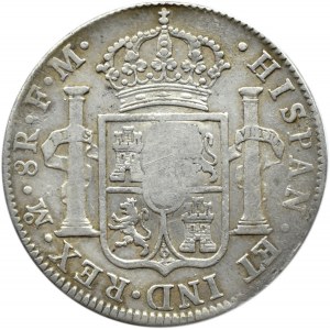 Hiszpania/Meksyk, Karol IV, 8 reali 1798, Meksyk z kontrmarką - RZADKOŚĆ