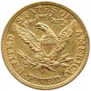 USA, 5 dolarów 1906 S, San Francisco
