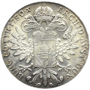 Austria, Maria Teresa, talar 1780, nowe bicie, menniczy egzemplarz