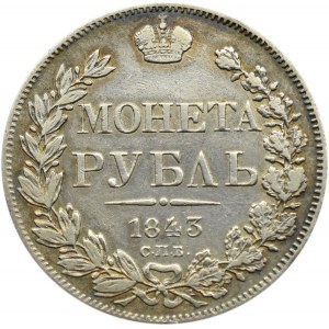 Rosja, Mikołaj I, 1 rubel 1843 A Cz, Petersburg