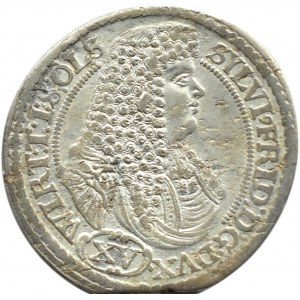 Śląsk, Sylwiusz Fryderyk, 15 krajcarów 1675 SP, Oleśnica