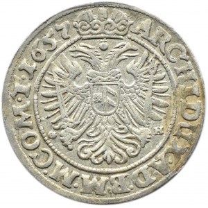 Śląsk, Ferdynand III, 3 krajcary 1657 GH, Wrocław