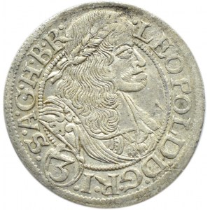 Śląsk, Leopold I, 3 krajcary 1668 SHS, Wrocław