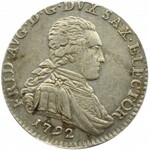 Niemcy, Saksonia, Fryderyk August I Wettyn, 2 grosze (marka) 1792 I.E.C., Drezno