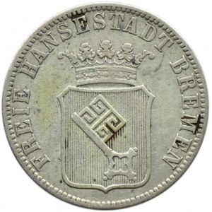 Niemcy, Brema, 12 grote 18659, srebro