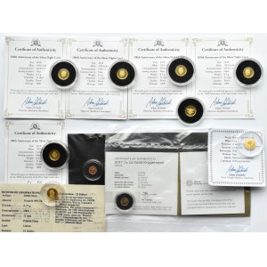 Najmniejsze złote monety świata, 11 sztuk z certyfikatami, ponad 5 gramów czystego złota