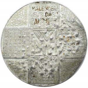 Polska/Niemcy, żeton-kalendarz na rok 1939, sygnowany WMF