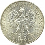 Polska, II RP, Głowa kobiety, 10 złotych 1932, ze znakiem mennicy, Warszawa