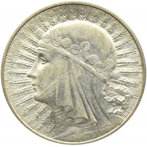 Polska, II RP, Głowa kobiety, 10 złotych 1932, ze znakiem mennicy, Warszawa