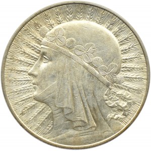 Polska, II RP, Głowa kobiety, 10 złotych 1932, ze znakiem mennicy, Warszawa