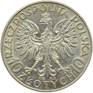 Polska, II RP, Głowa kobiety, 10 złotych 1932, ze znakiem mennicy, Warszawa