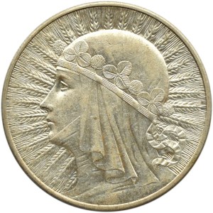 Polska, II RP, Głowa kobiety, 10 złotych 1932, bez znaku mennicy, Londyn