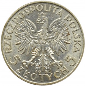 Polska, II RP, Głowa kobiety, 5 złotych 1933, Warszawa