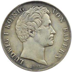 Niemcy, Bawaria, Ludwik I, 2 guldeny 1845, Monachium, piękne