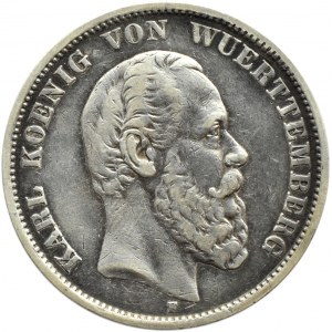 Niemcy, Wirtembergia, Wilhelm I, 5 marek 1875 F, Stuttgart