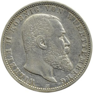 Niemcy, Wirtembergia, Wilhelm II, 5 marek 1901 F, Stuttgart