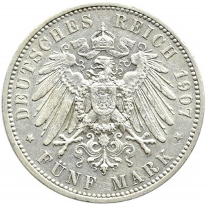 Niemcy, Saksonia, Fryderyk August, 5 marek 1907 E, Muldenhütten