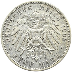Niemcy, Saksonia, Albert, 5 marek 1902 E, Muldenhütten