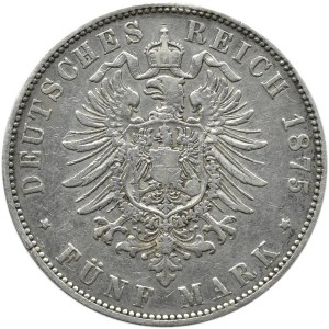 Niemcy, Saksonia, Albert, 5 marek 1875 E, Muldenhütten
