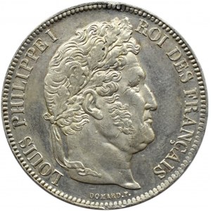 Francja, Ludwik Filip I, 5 franków 1834 W, Lille, piękne!