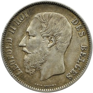 Belgia, Leopold II, 5 franków 1870, Bruksela