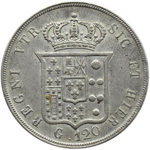 Włochy, Królestwo Sycylii i Neapolu, Ferdynand II, Piastra (120 grana) 1850, Neapol