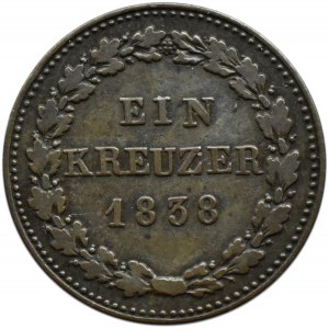 Niemcy, Nassau, 1 kreuzer 1838, Wiesbaden