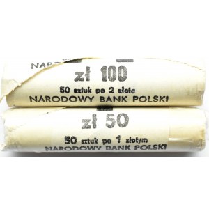 Polska, PRL, 1-2 złote 1989, rolki bankowe, Warszawa