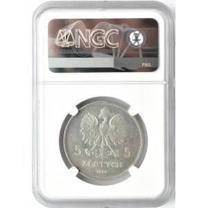 Polska, II RP, Nike, 5 złotych 1928, Warszawa, NGC AU