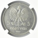 Polska, II RP, Nike, 5 złotych 1928, Warszawa, NGC AU