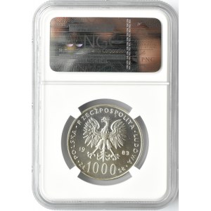 Polska, PRL, Jan Paweł II, 1000 złotych 1983, Warszawa, NGC MS64